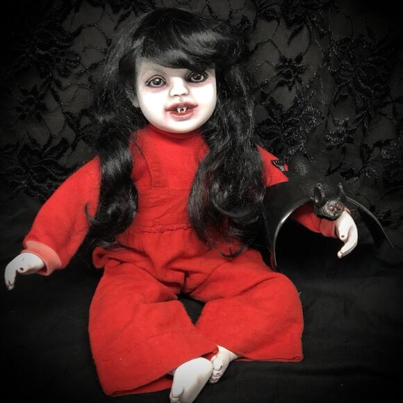 OOAK Creepy Odd 18” Ghostly Vampire Toddler Scary Halloween Horror Art Doll - Picture 2 of 15
